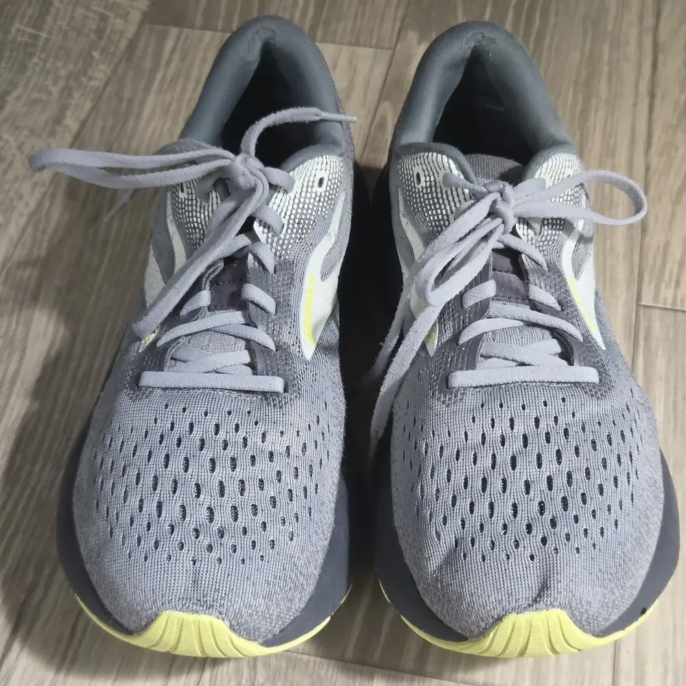 B4 Brooks Men’s 10 D Ghost 16 Primer/Grey/Lime Sneakers 1104184E040